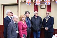 HEYWOOD 175. Rochdale's Mayor and Mayoress. ELR President Pete Waterman, Keith Whitmore, Councillor Billy Sheerin and Frank Salt of STORM at the unveiling of the commemorative plaque. Russ Clarke.